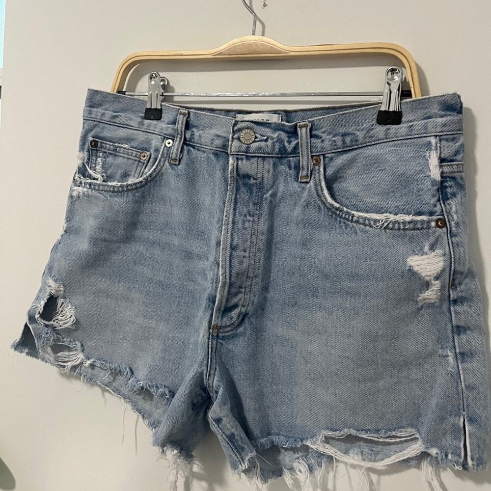 Agolde Dee Distressed Cutoff Denim Shorts Size 31 - Picture 2 of 6